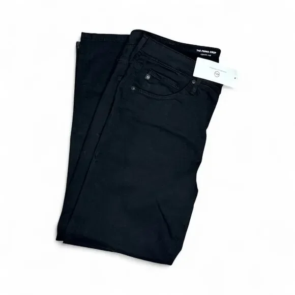 AG Adriano Goldschmied Prima Crop Cigarette Pants Black Size 29 NWT - Picture 11 of 12